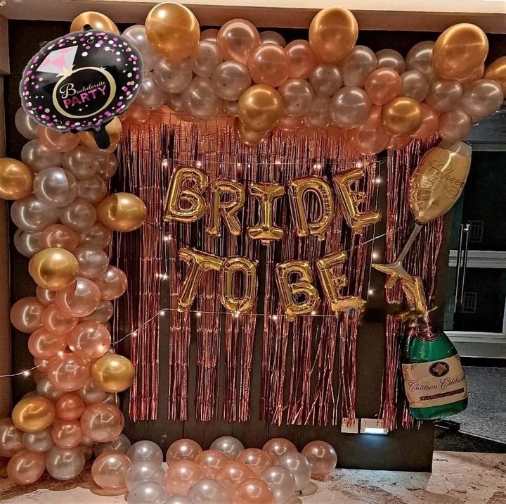 Glam Bride-to-Be Rose Gold Glam Balloon Backdrop (Design #21) - Wedding & Pre-Wedding in Gurugram