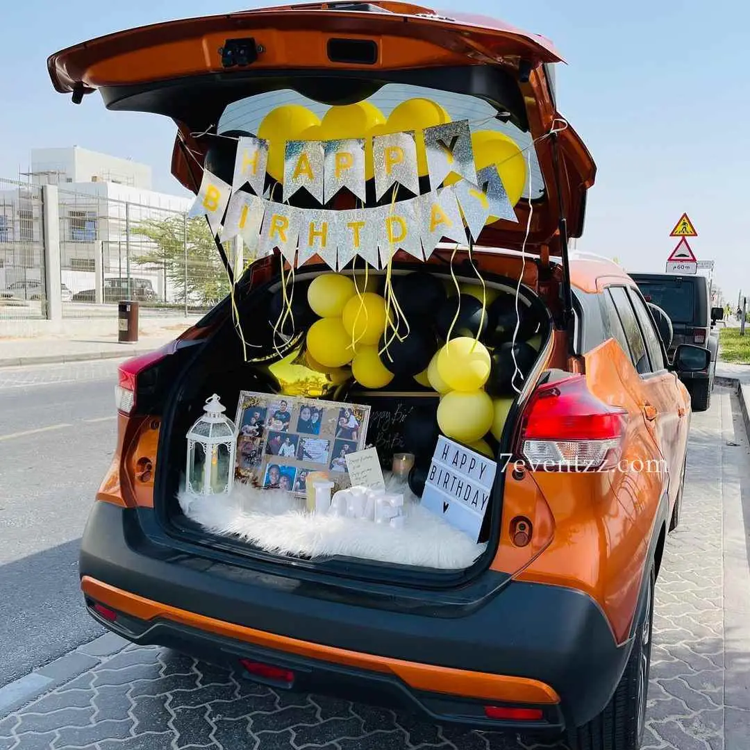 Surprise Car Boot & Wedding Car Romantic Red Car Decoration (Design #01) - Home & Special Celebrations in Gurugram