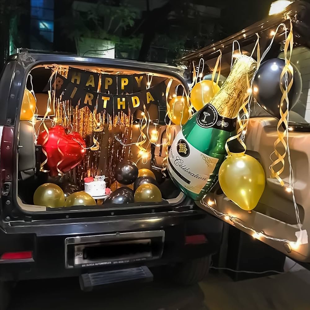 Surprise Car Boot & Wedding Car Romantic Red Car Decoration (Design #04) - Home & Special Celebrations in Gurugram
