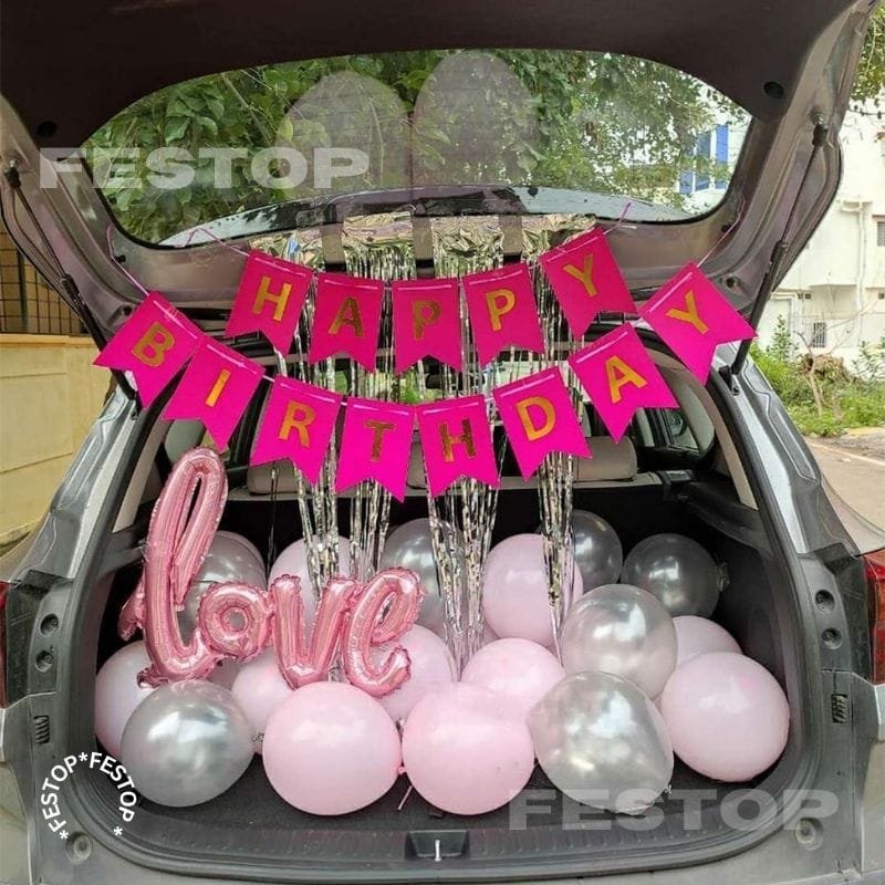 Surprise Car Boot & Wedding Car Festive Surprise Ribbon & Floral Drape (Design #06) - Home & Special Celebrations in Gurugram