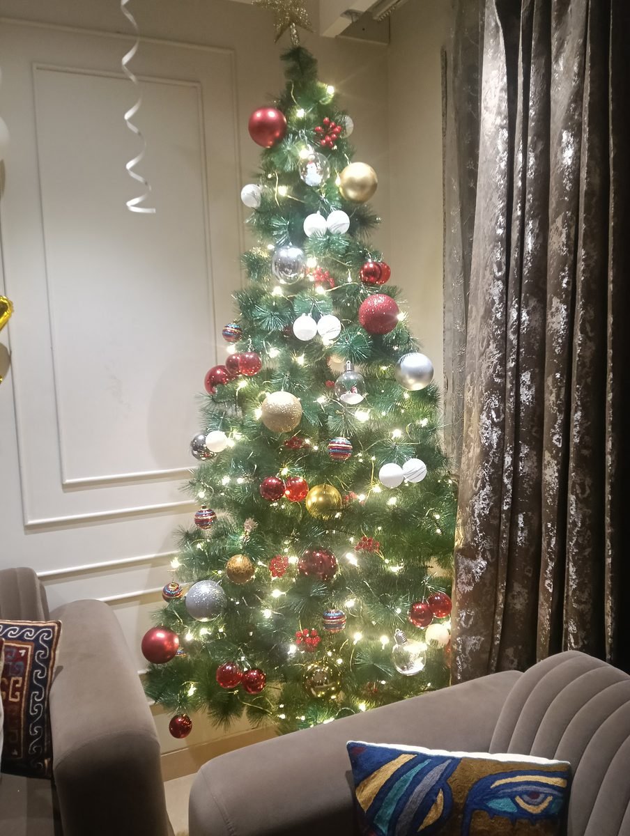 Joyous Christmas & New Year Emerald Green & Gold Snowflake & Tree Decor (Design #35) - Festivals in Gurugram