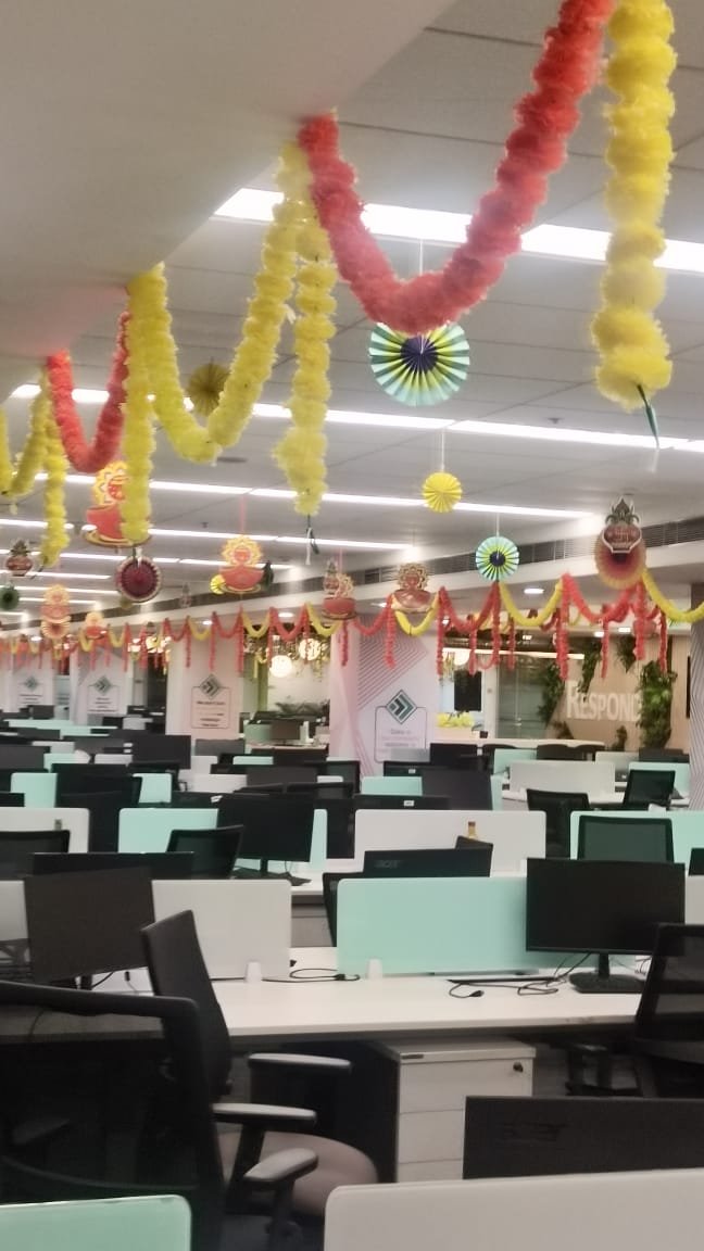 Festive Diwali & Deepavali Celebration Traditional Gold & Orange Balloon & Marigold Setup (Design #07) - Festivals in Gurugram