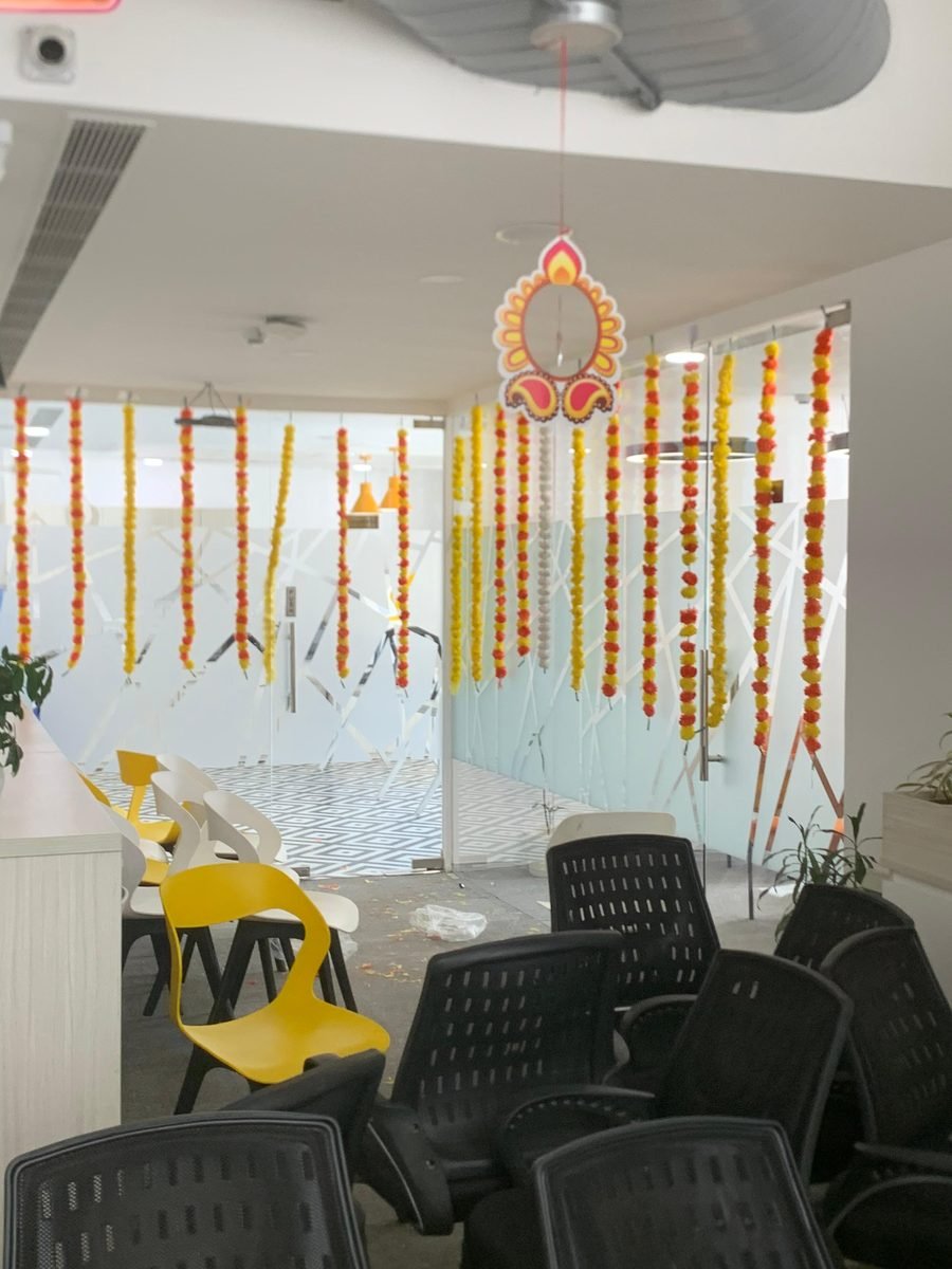 Festive Diwali & Deepavali Celebration Traditional Gold & Orange Balloon & Marigold Setup (Design #28) - Festivals in Gurugram