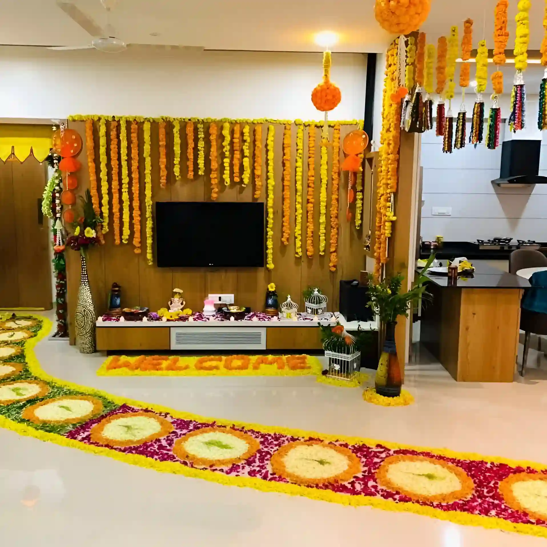 Grand Floral Backdrop Floral Luxury Flower Decoration (Design #05) - Home & Special Celebrations in Gurugram