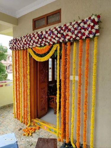 Grand Floral Backdrop Marigold Elegance Traditional Backdrop (Design #11) - Home & Special Celebrations in Gurugram