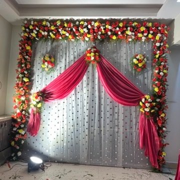 Grand Floral Backdrop Marigold Elegance Traditional Backdrop (Design #19) - Home & Special Celebrations in Gurugram