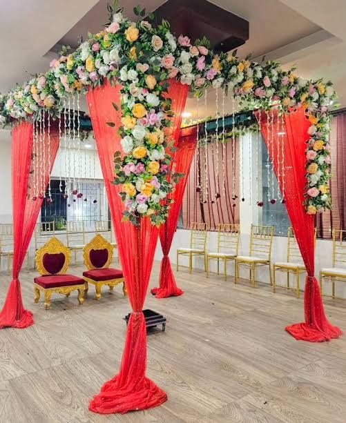 Vibrant Haldi & Mehendi Traditional Marigold Stage Decoration (Design #09) - Wedding & Pre-Wedding in Gurugram