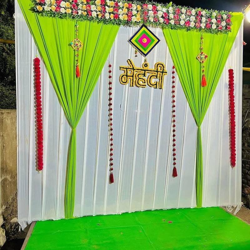 Vibrant Haldi & Mehendi Sunshine Yellow Flower Backdrop (Design #26) - Wedding & Pre-Wedding in Gurugram