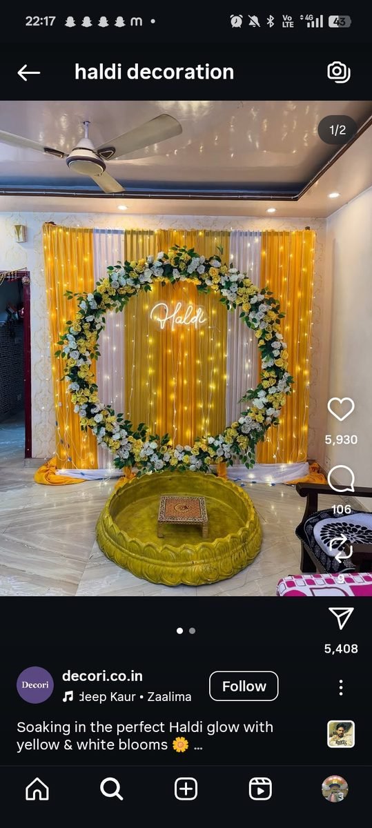 Vibrant Haldi & Mehendi Boho Floral Jhula / Swing Decor (Design #35) - Wedding & Pre-Wedding in Gurugram