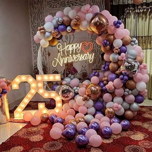 Romantic Anniversary Champagne Gold Candlelight Setup (Design #03) - Love & Romantic in Gurugram