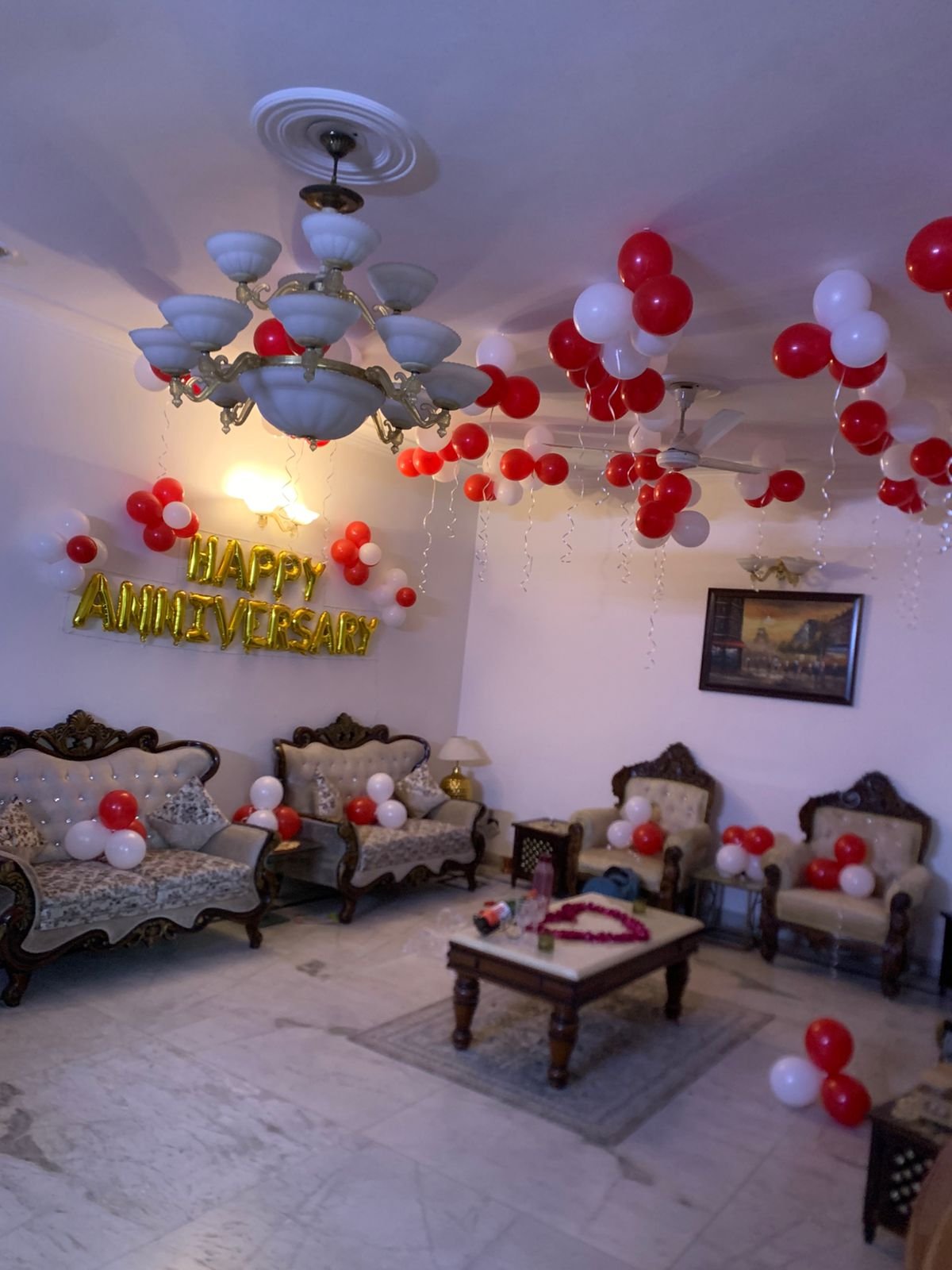 Romantic Anniversary Pastel Blush Room Decoration (Design #16) - Love & Romantic in Gurugram