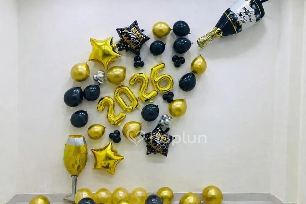 Romantic Anniversary Rose Gold Luxury Balloon Ring / Hoop (Design #25) - Love & Romantic in Gurugram