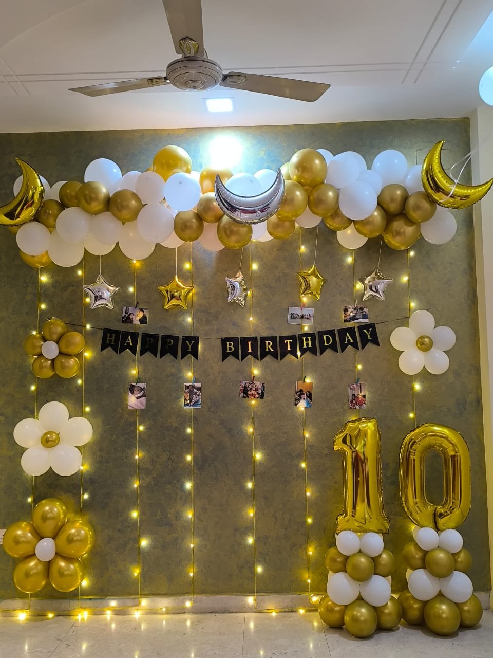 Romantic Anniversary Champagne Gold Candlelight Setup (Design #27) - Love & Romantic in Gurugram