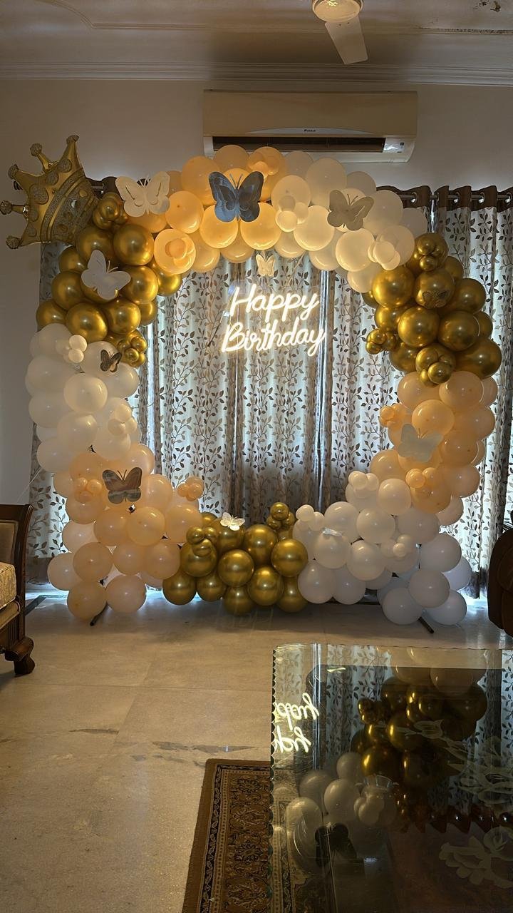 Royal Birthday Pastel Elegance Balloon Garland (Design #15) - Birthday Decorations in Gurugram