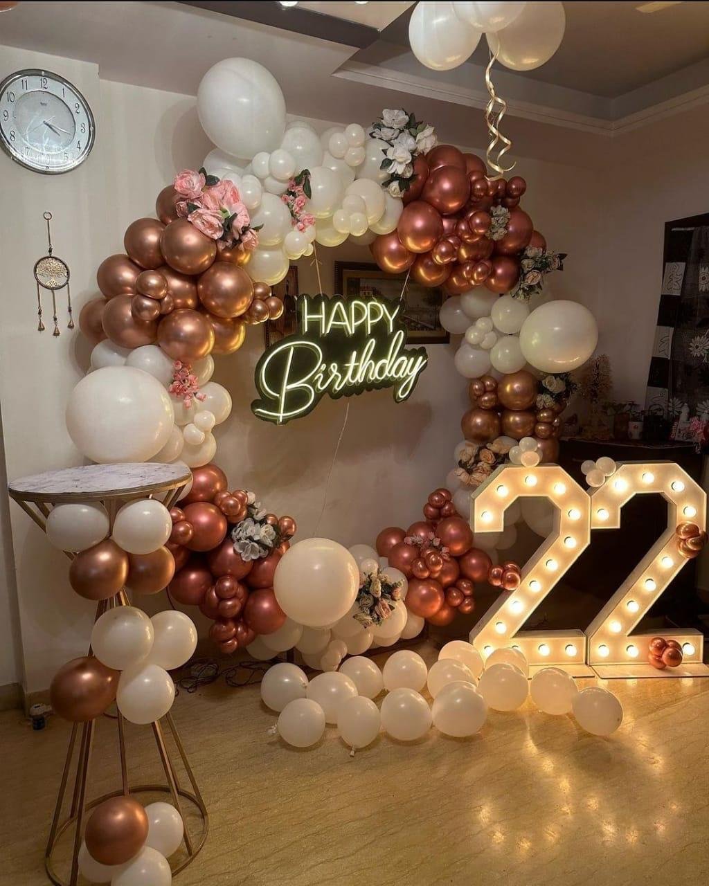 Royal Birthday Chrome Balloon Ring / Hoop (Design #18) - Birthday Decorations in Gurugram