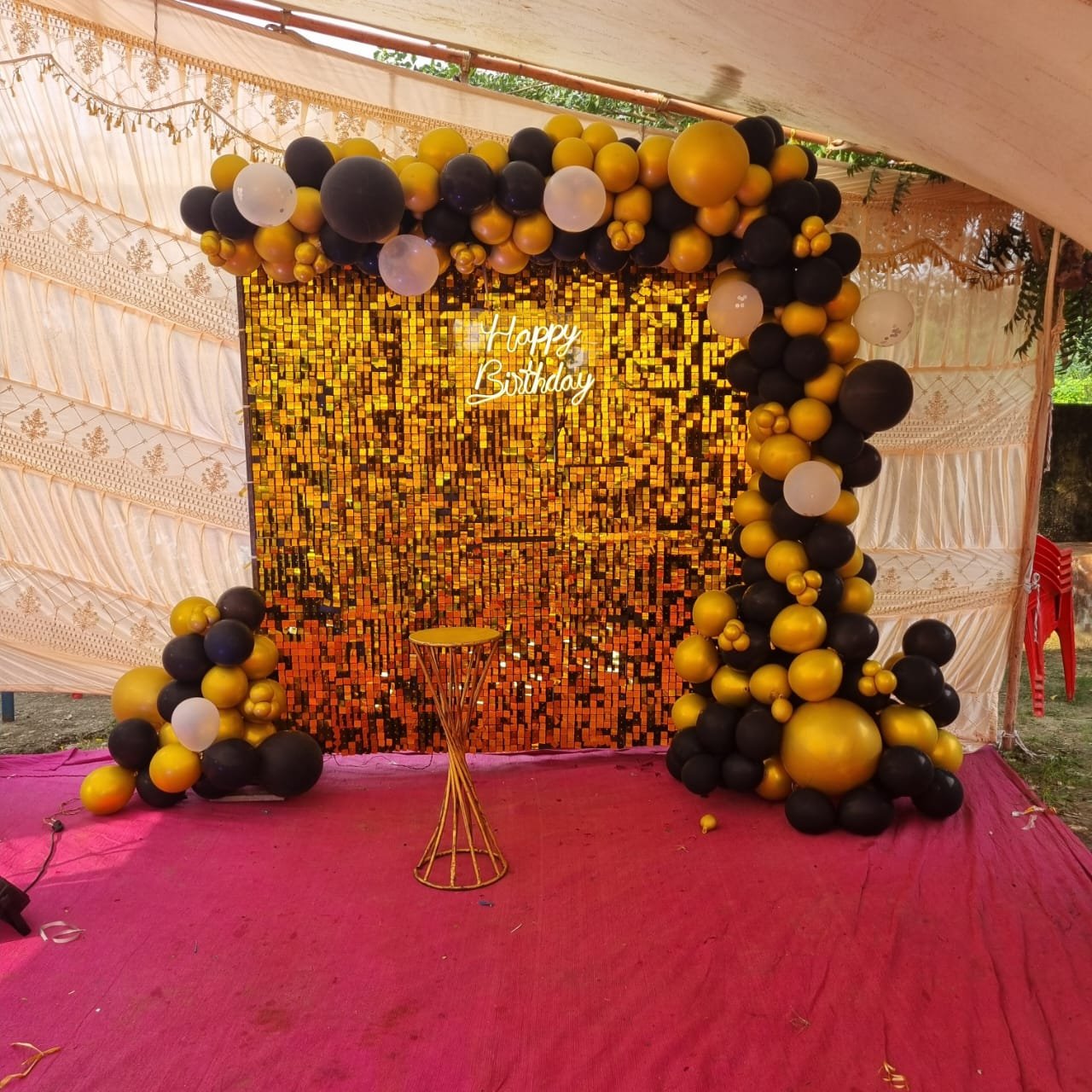 Royal Birthday Rose Gold Balloon Garland (Design #27) - Birthday Decorations in Gurugram