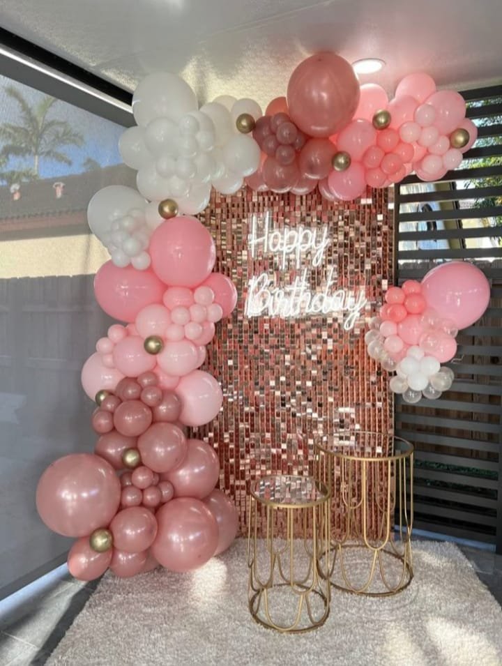 Royal Birthday Black & Gold Luxury Balloon Garland (Design #31) - Birthday Decorations in Gurugram