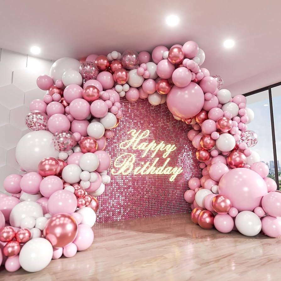 Royal Birthday Pastel Elegance Balloon Garland (Design #35) - Birthday Decorations in Gurugram