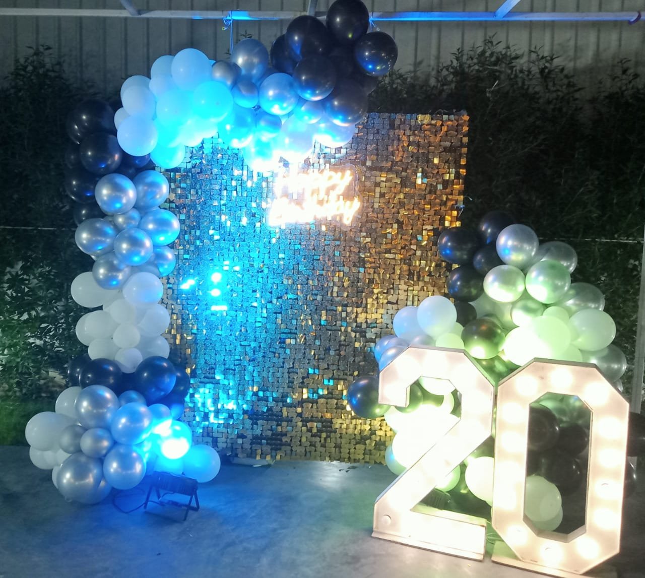 Royal Birthday Rose Gold Balloon Backdrop (Design #37) - Birthday Decorations in Gurugram