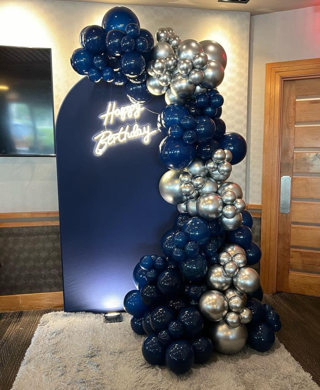 Royal Birthday Neon Glow Balloon Garland (Design #39) - Birthday Decorations in Gurugram