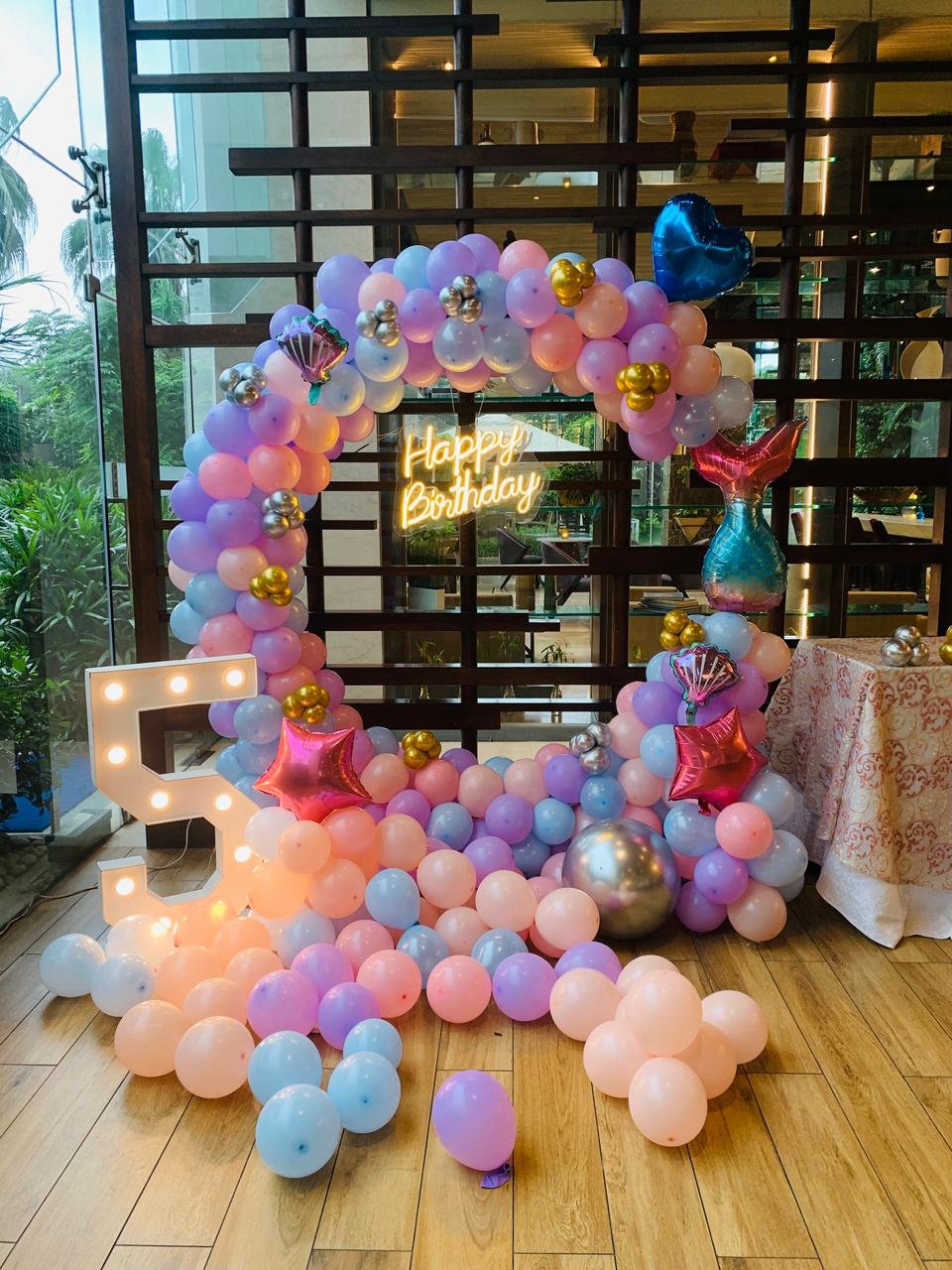 Royal Birthday Chrome Balloon Garland (Design #43) - Birthday Decorations in Gurugram