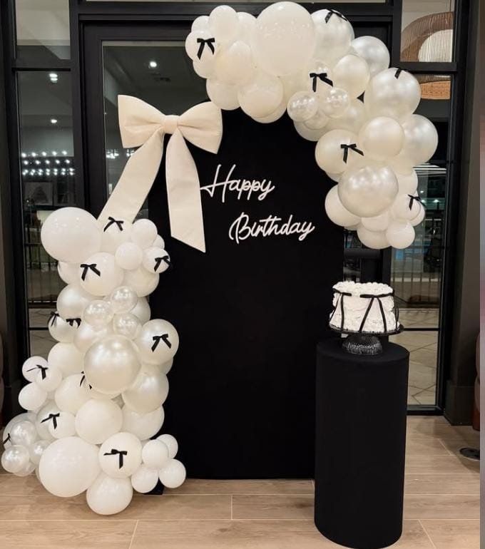 Royal Birthday Black & Gold Luxury Balloon Garland (Design #51) - Birthday Decorations in Gurugram