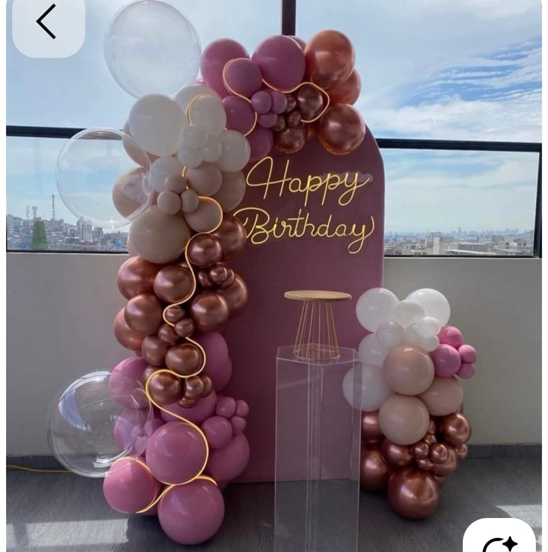 Royal Birthday Chrome Balloon Backdrop (Design #53) - Birthday Decorations in Gurugram