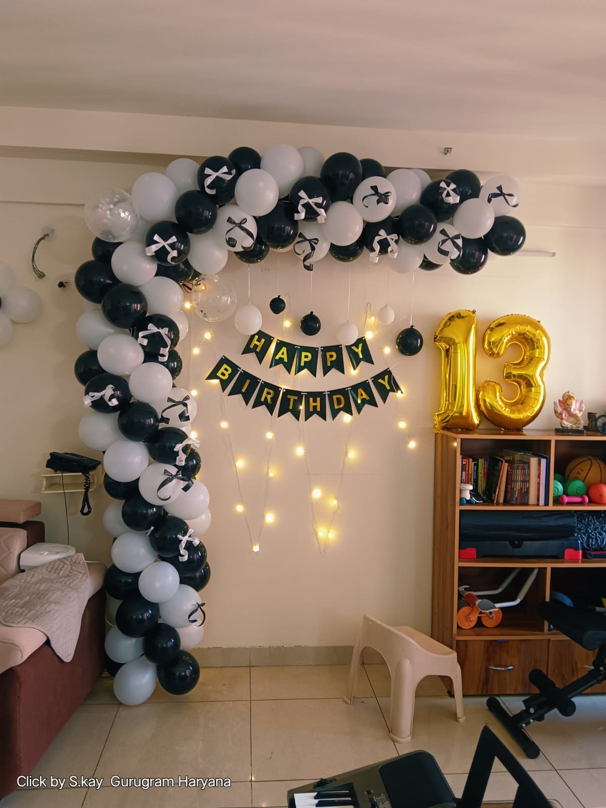 Royal Birthday Neon Glow Balloon Garland (Design #59) - Birthday Decorations in Gurugram