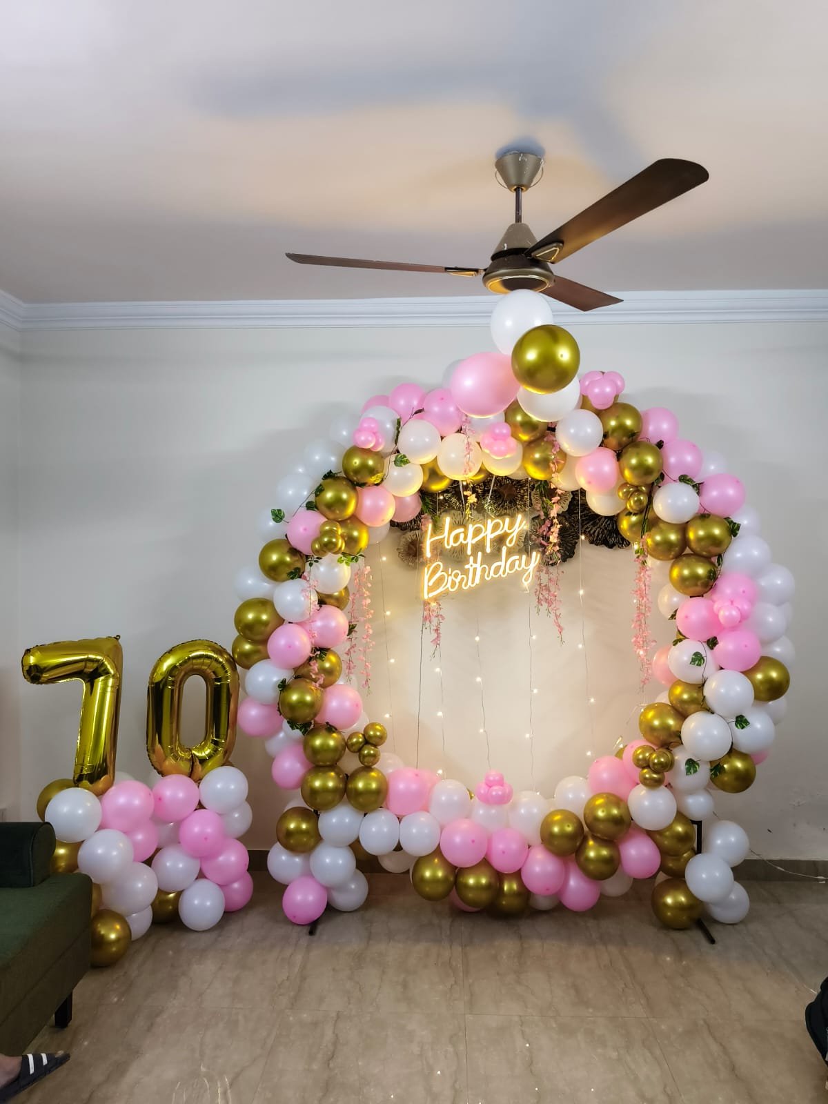 Royal Birthday Rose Gold Balloon Ring / Hoop (Design #62) - Birthday Decorations in Gurugram
