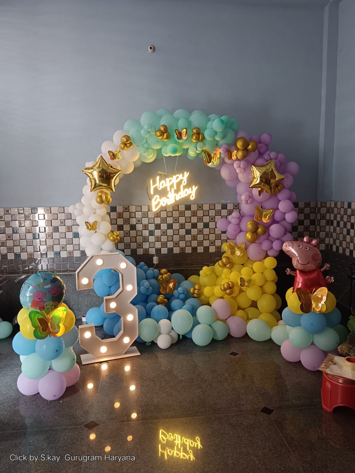 Royal Birthday Pastel Elegance Balloon Garland (Design #75) - Birthday Decorations in Gurugram
