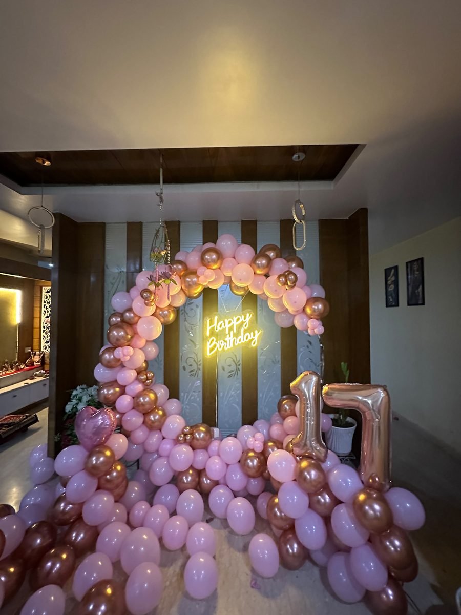 Royal Birthday Chrome Balloon Ring / Hoop (Design #78) - Birthday Decorations in Gurugram
