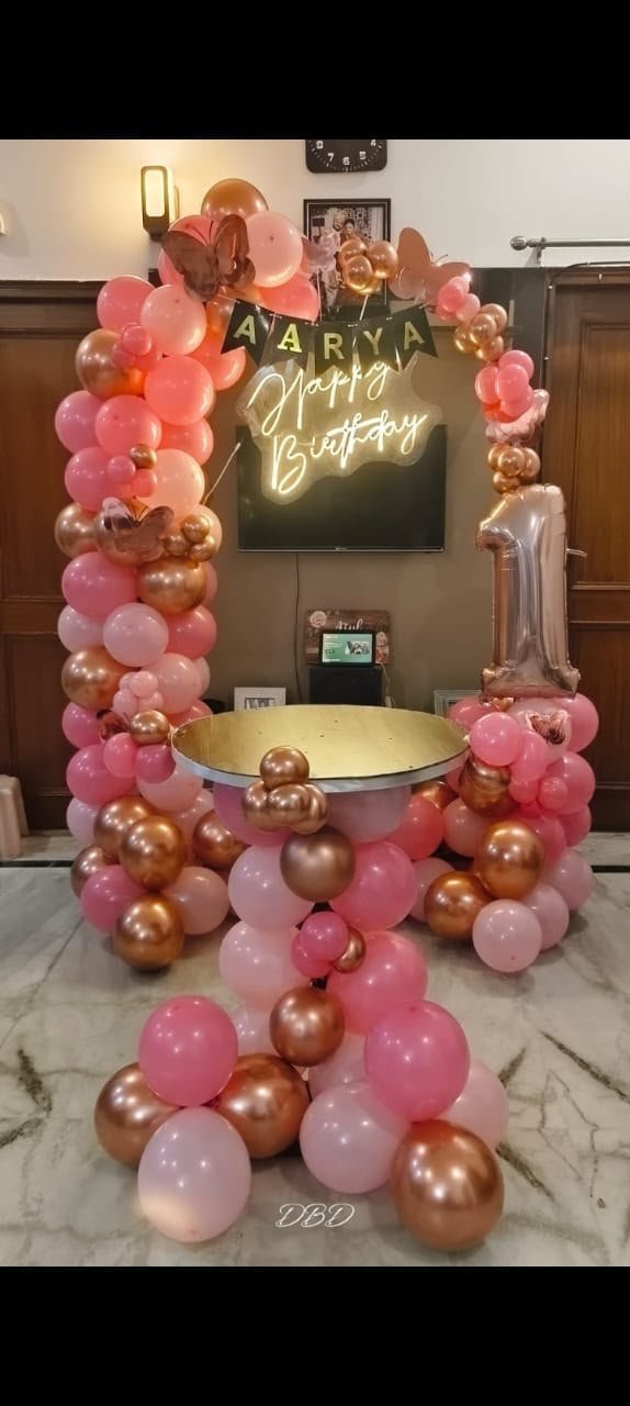 Royal Birthday Neon Glow Balloon Garland (Design #79) - Birthday Decorations in Gurugram