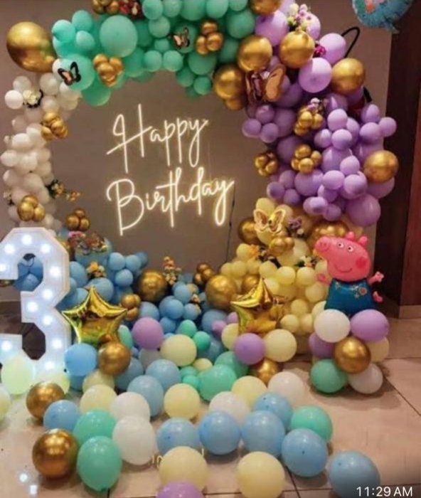Royal Birthday Rose Gold Balloon Ring / Hoop (Design #82) - Birthday Decorations in Gurugram