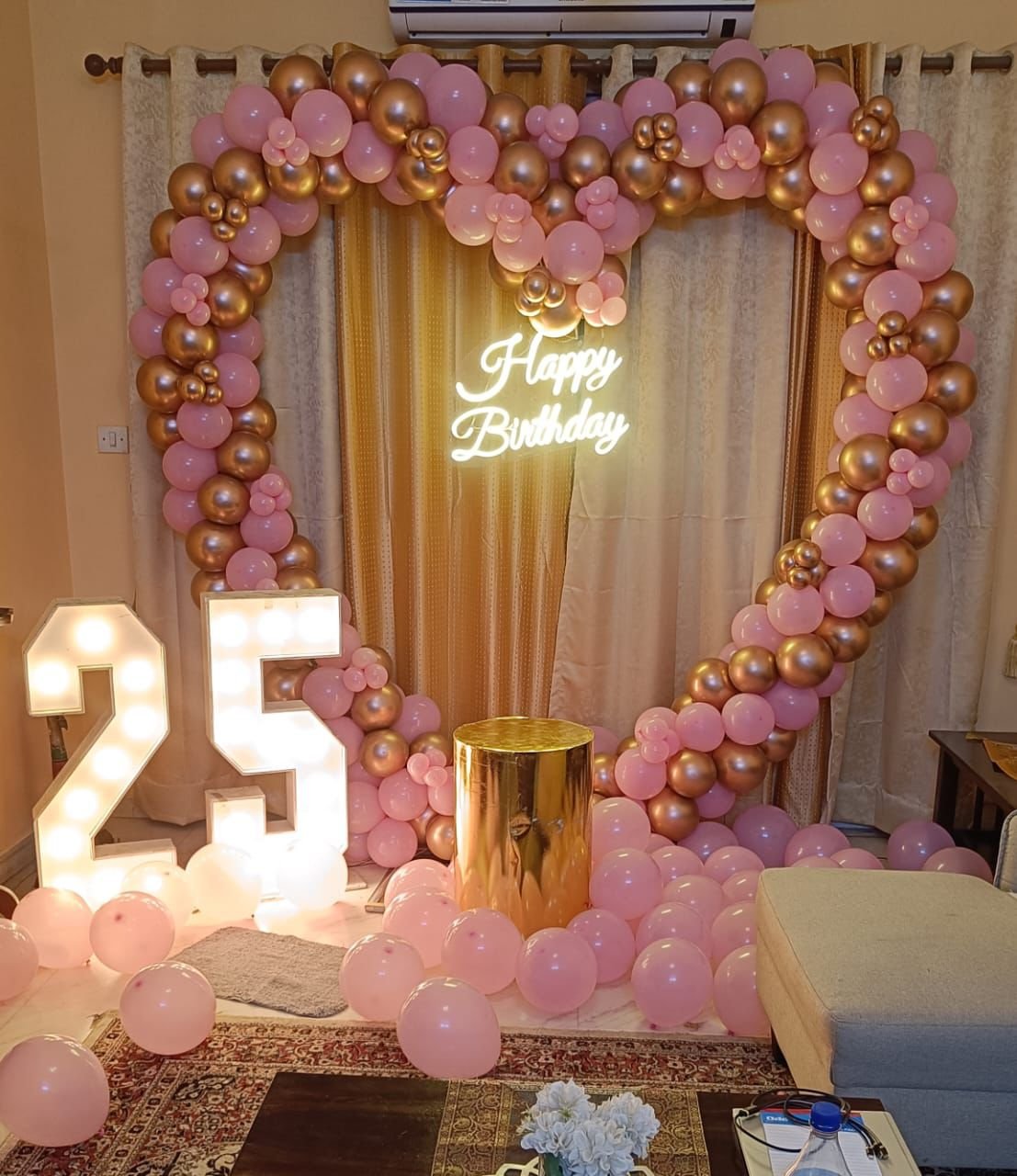 Royal Birthday Black & Gold Luxury Balloon Ring / Hoop (Design #86) - Birthday Decorations in Gurugram