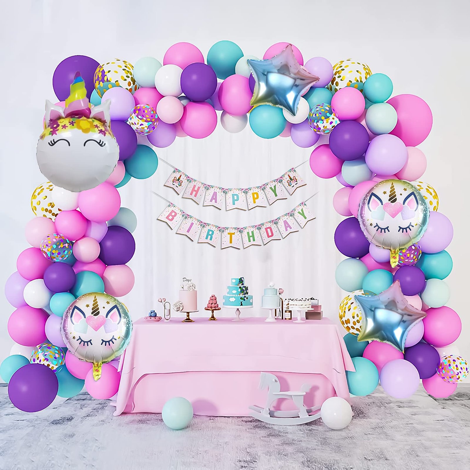 Kids Fun Birthday Cartoon Theme Balloon Wall (Design #16) - Birthday Decorations in Gurugram