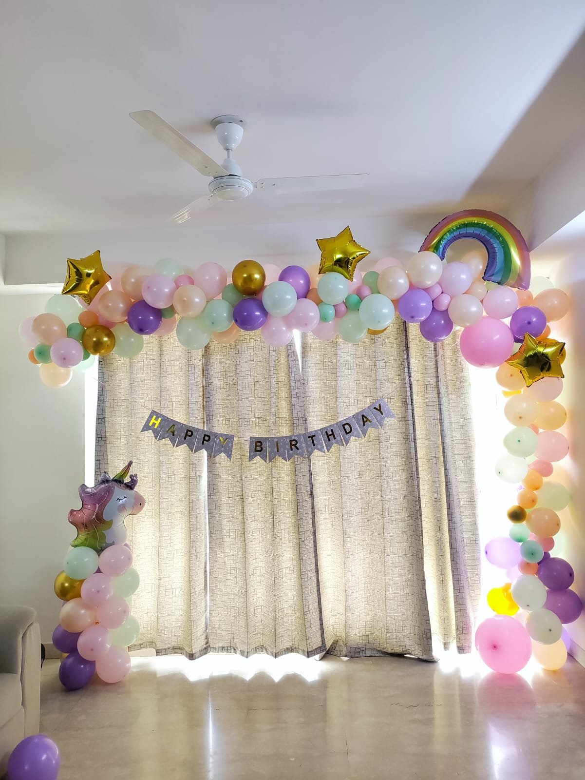 Kids Fun Birthday Princess Castle Balloon Arch (Design #50) - Birthday Decorations in Gurugram