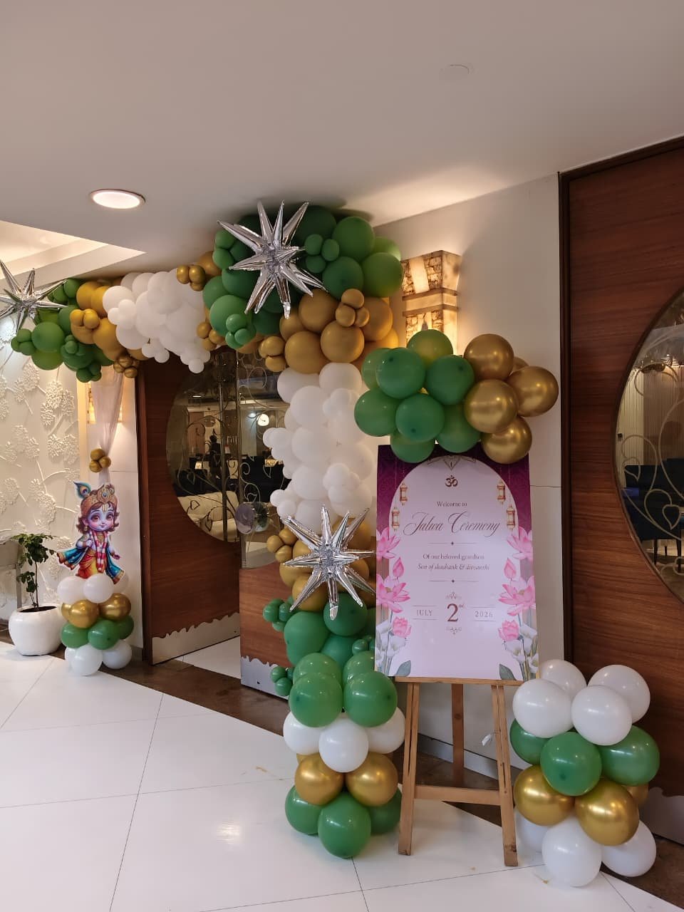Kids Fun Birthday Cartoon Theme Balloon Wall (Design #56) - Birthday Decorations in Gurugram