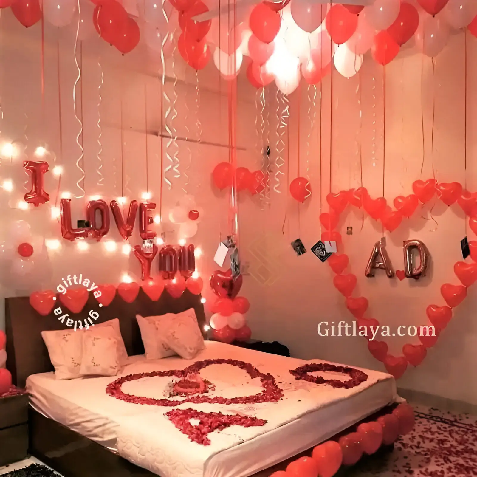 Intimate Romantic Room Rose Gold Canopy Setup (Design #02) - Love & Romantic in Gurugram