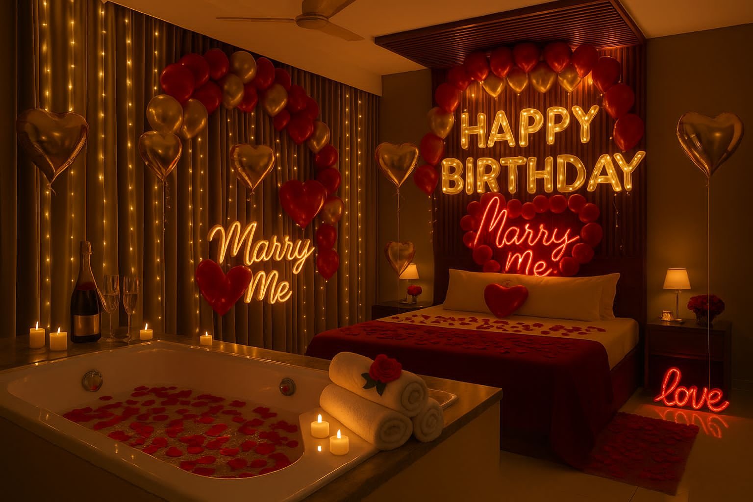 Intimate Romantic Room Romantic Red Room Decoration (Design #05) - Love & Romantic in Gurugram