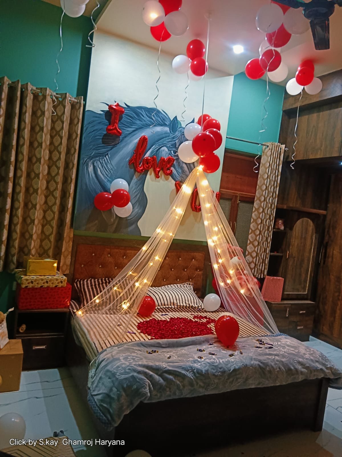 Intimate Romantic Room Luxury Romance Bed Decoration (Design #07) - Love & Romantic in Gurugram