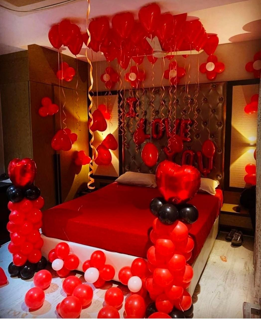 Intimate Romantic Room Rose Gold Canopy Setup (Design #22) - Love & Romantic in Gurugram