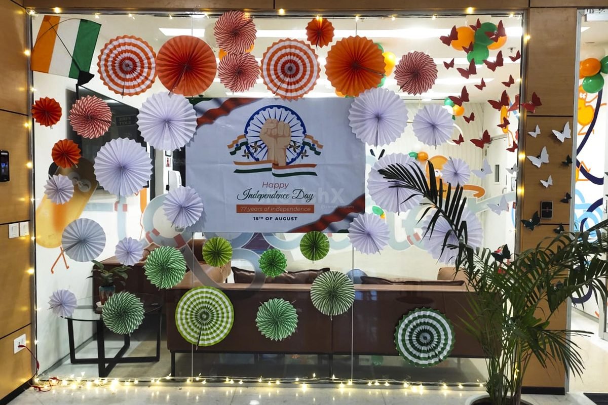 Patriotic Tri-Color Tricolor Saffron-White-Green Tri-Color Balloon Arch (Design #01) - Festivals in Gurugram
