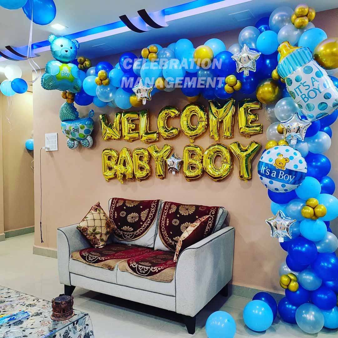 Welcome Baby Joy Gender Neutral Yellow/Green Balloon Ring / Hoop (Design #35) - Baby & Family in Gurugram