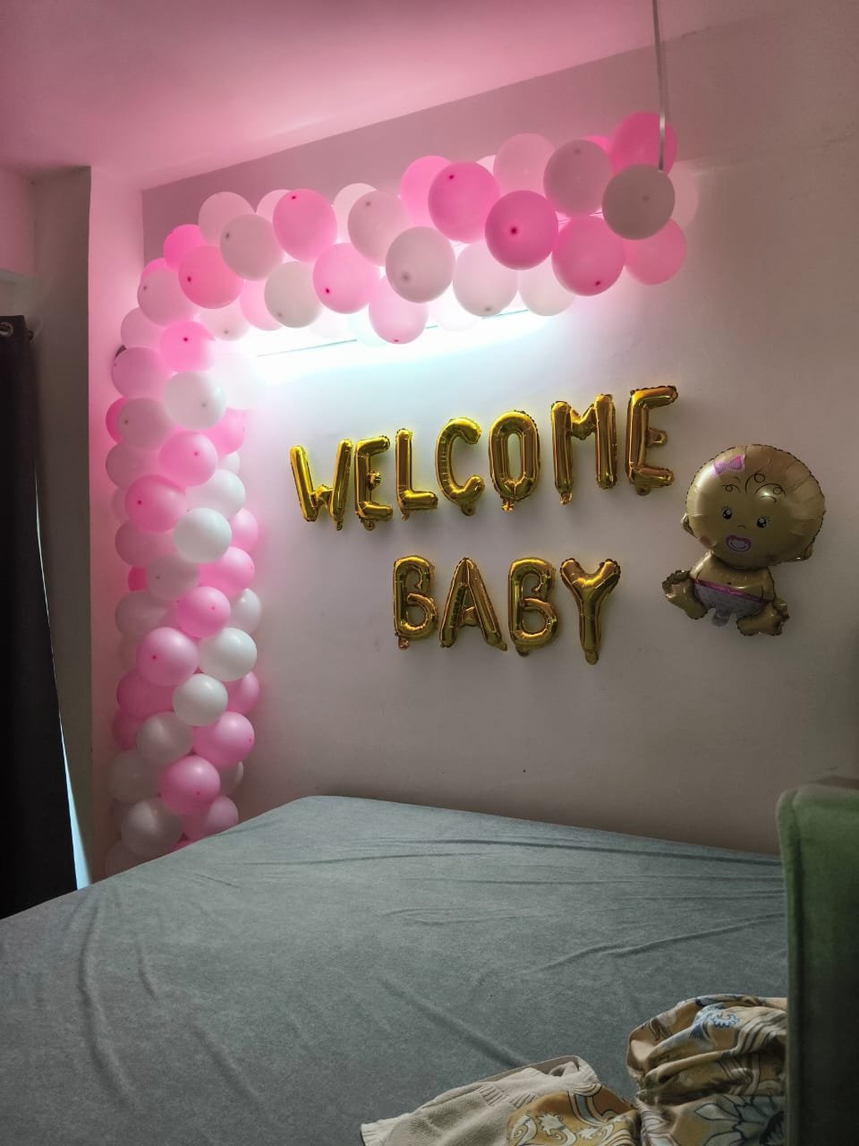 Welcome Baby Joy Pastel Blue Balloon Arch (Design #49) - Baby & Family in Gurugram
