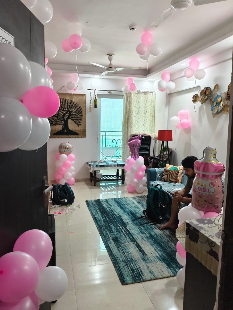 Welcome Baby Joy Pastel Pink Cradle Decoration (Design #50) - Baby & Family in Gurugram
