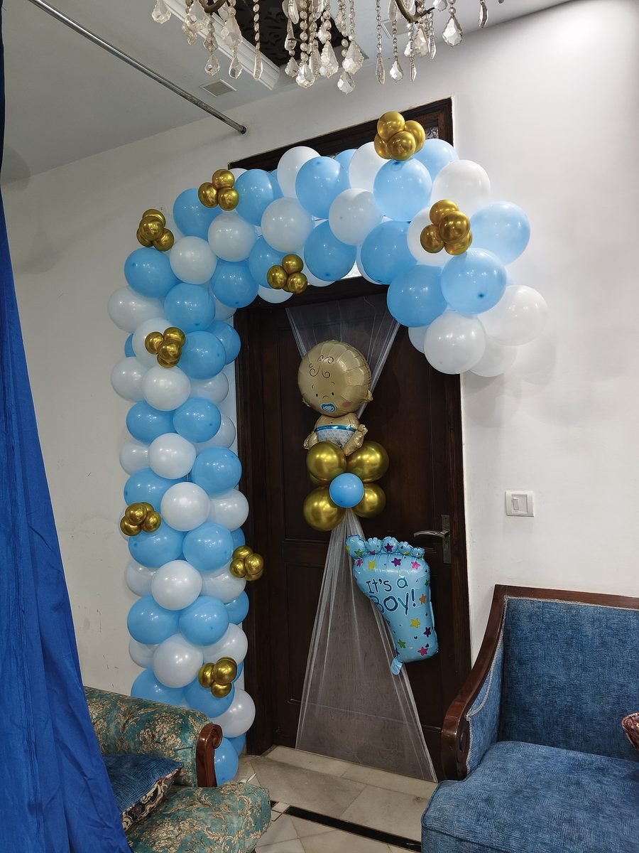 Welcome Baby Joy Gender Neutral Yellow/Green Balloon Ring / Hoop (Design #59) - Baby & Family in Gurugram