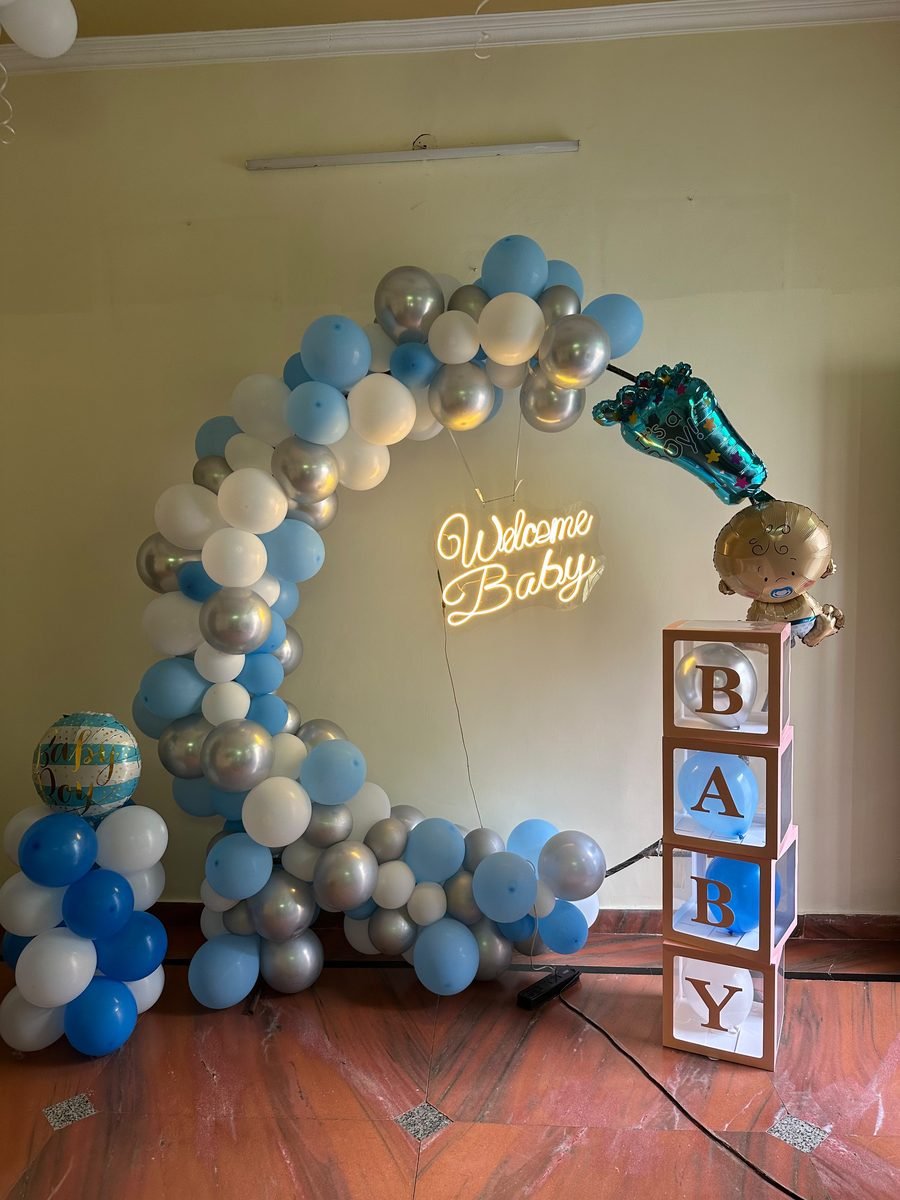 Welcome Baby Joy Gender Neutral Yellow/Green Balloon Ring / Hoop (Design #75) - Baby & Family in Gurugram