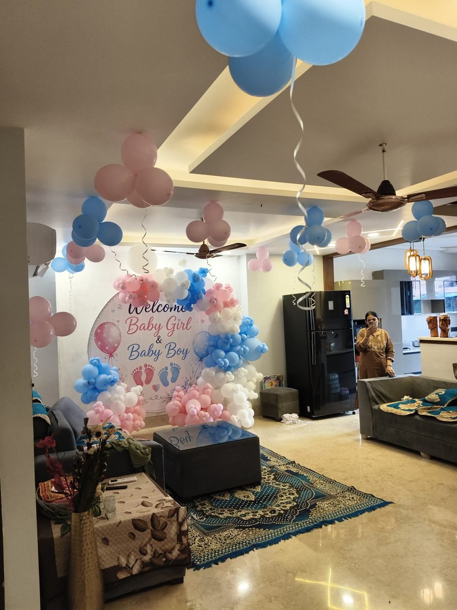 Welcome Baby Joy Pastel Blue Balloon Arch (Design #81) - Baby & Family in Gurugram